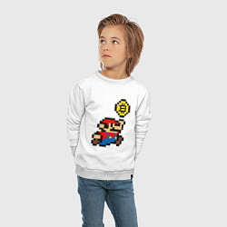 Свитшот хлопковый детский Mario Bitcoin, цвет: белый — фото 2