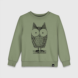 Свитшот хлопковый детский Owl grafic, цвет: авокадо