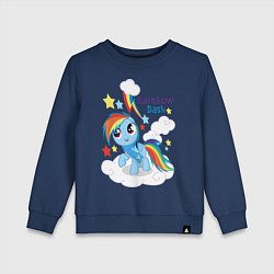 Свитшот хлопковый детский Rainbow Dash, цвет: тёмно-синий