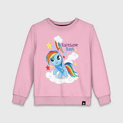 Свитшот хлопковый детский Rainbow Dash, цвет: светло-розовый