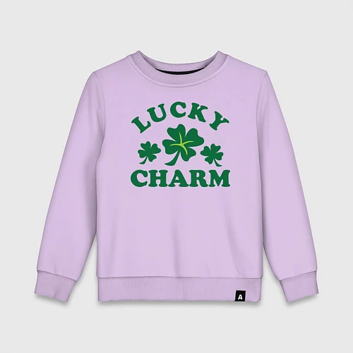 Детский свитшот Lucky charm - клевер / Лаванда – фото 1