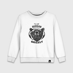 Свитшот хлопковый детский Russian Grizzly, цвет: белый