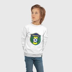 Свитшот хлопковый детский Brazil Football, цвет: белый — фото 2