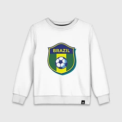 Свитшот хлопковый детский Brazil Football, цвет: белый