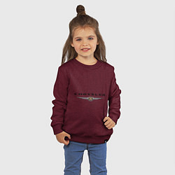 Свитшот хлопковый детский Chrysler logo цвета меланж-бордовый — фото 2