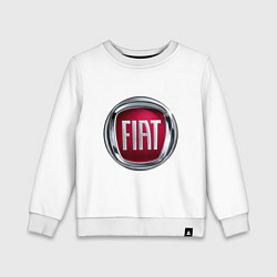 Свитшот хлопковый детский FIAT logo, цвет: белый
