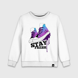 Свитшот хлопковый детский Stay fresh, цвет: белый