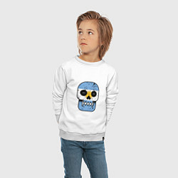 Свитшот хлопковый детский Argentina Skull, цвет: белый — фото 2