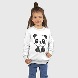 Свитшот хлопковый детский Малыш панда, цвет: белый — фото 2