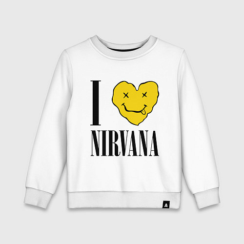 Детский свитшот I love Nirvana / Белый – фото 1