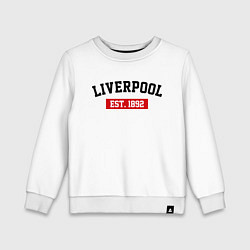 Свитшот хлопковый детский FC Liverpool Est. 1892, цвет: белый