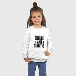 Свитшот хлопковый детский Endure & Survive, цвет: белый — фото 2