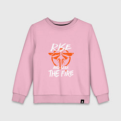 Свитшот хлопковый детский Rise & Seek the Fire, цвет: светло-розовый