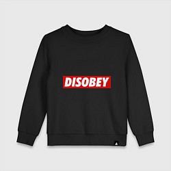 Свитшот хлопковый детский Disobey, цвет: черный