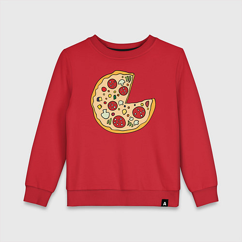 Детский свитшот Пицца парная / Красный – фото 1