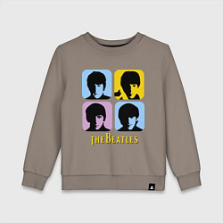 Свитшот хлопковый детский The Beatles: pop-art, цвет: утренний латте