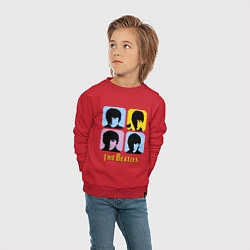 Свитшот хлопковый детский The Beatles: pop-art, цвет: красный — фото 2
