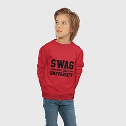 Свитшот хлопковый детский Swag University, цвет: красный — фото 2