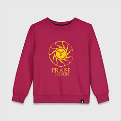 Свитшот хлопковый детский Praise The Sun, цвет: маджента