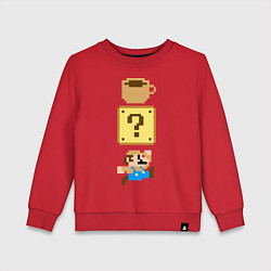 Свитшот хлопковый детский Любитель кофе Марио, цвет: красный
