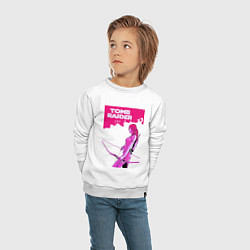 Свитшот хлопковый детский Tomb Raider: Pink Style, цвет: белый — фото 2