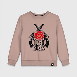 Свитшот хлопковый детский Guns n Roses: guns, цвет: пыльно-розовый