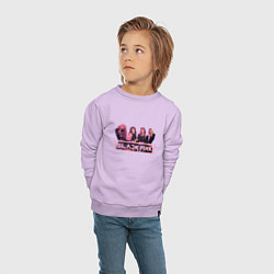 Свитшот хлопковый детский Black Pink Band, цвет: лаванда — фото 2