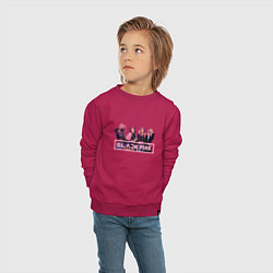 Свитшот хлопковый детский Black Pink Band, цвет: маджента — фото 2