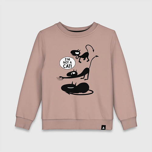 Детский свитшот I'm not a CAT! / Пыльно-розовый – фото 1