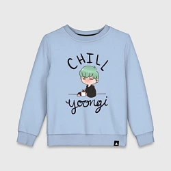 Свитшот хлопковый детский Chill Yoongi, цвет: мягкое небо