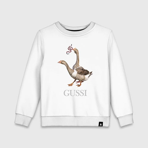 Детский свитшот GUSSI eat GUCCI / Белый – фото 1