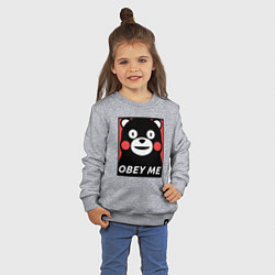 Свитшот хлопковый детский Kumamon: Obey Me, цвет: меланж — фото 2