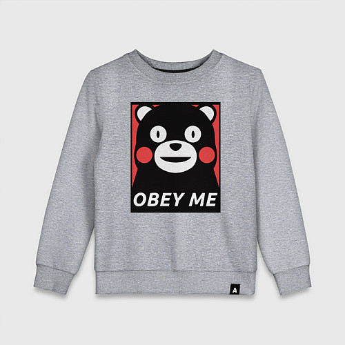 Детский свитшот Kumamon: Obey Me / Меланж – фото 1