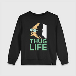 Свитшот хлопковый детский Zoidberg: Thug Life, цвет: черный
