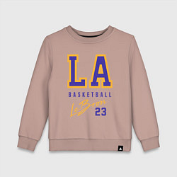 Свитшот хлопковый детский Lebron 23: Los Angeles, цвет: пыльно-розовый