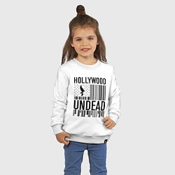 Свитшот хлопковый детский Hollywood Undead: flag, цвет: белый — фото 2