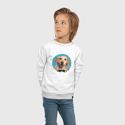 Свитшот хлопковый детский Intellegent dog, цвет: белый — фото 2