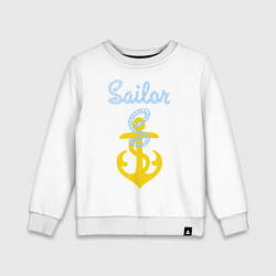 Свитшот хлопковый детский Sailor, цвет: белый