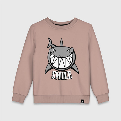 Детский свитшот Shark Smile / Пыльно-розовый – фото 1