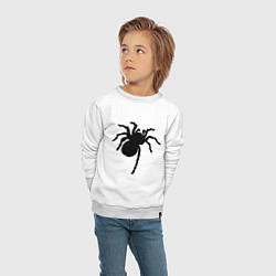 Свитшот хлопковый детский Черный паук, цвет: белый — фото 2