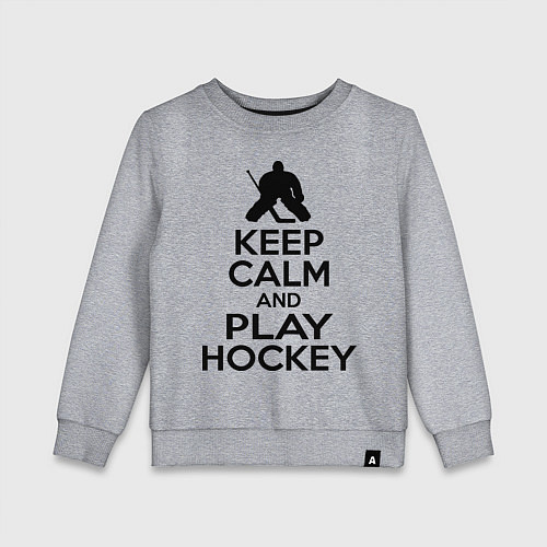 Детский свитшот Keep Calm & Play Hockey / Меланж – фото 1