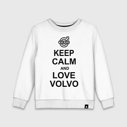 Свитшот хлопковый детский Keep Calm & Love Volvo, цвет: белый
