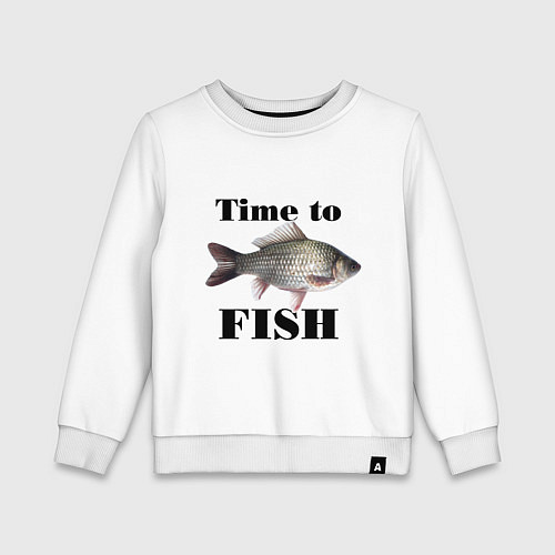 Детский свитшот Time to fish / Белый – фото 1