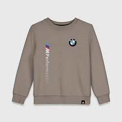 Свитшот хлопковый детский BMW M PERFORMANCE БМВ, цвет: утренний латте