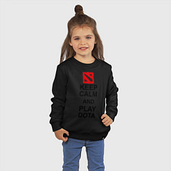 Свитшот хлопковый детский Keep Calm & Play Dota, цвет: черный — фото 2