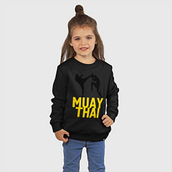 Свитшот хлопковый детский Muay Thai, цвет: черный — фото 2