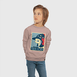 Свитшот хлопковый детский MLP: Yes I Can, цвет: пыльно-розовый — фото 2