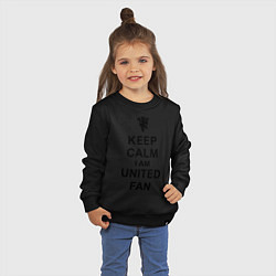 Свитшот хлопковый детский Keep Calm & United fan, цвет: черный — фото 2