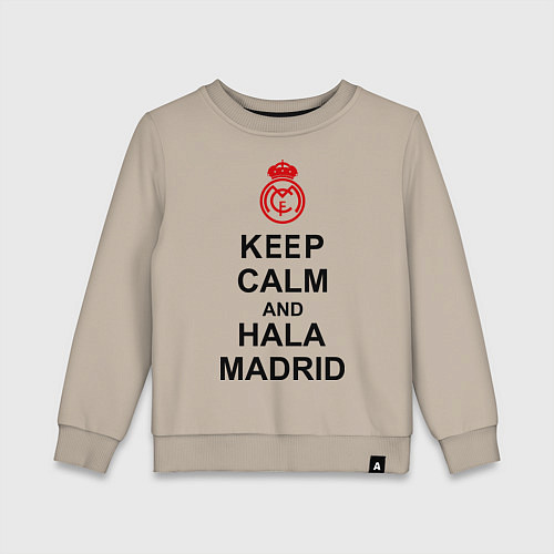 Детский свитшот Keep Calm & Hala Madrid / Миндальный – фото 1