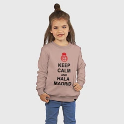 Свитшот хлопковый детский Keep Calm & Hala Madrid, цвет: пыльно-розовый — фото 2